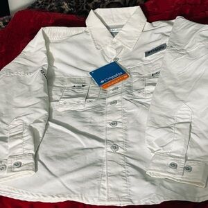 Columbia Boys White Fishing Shirt